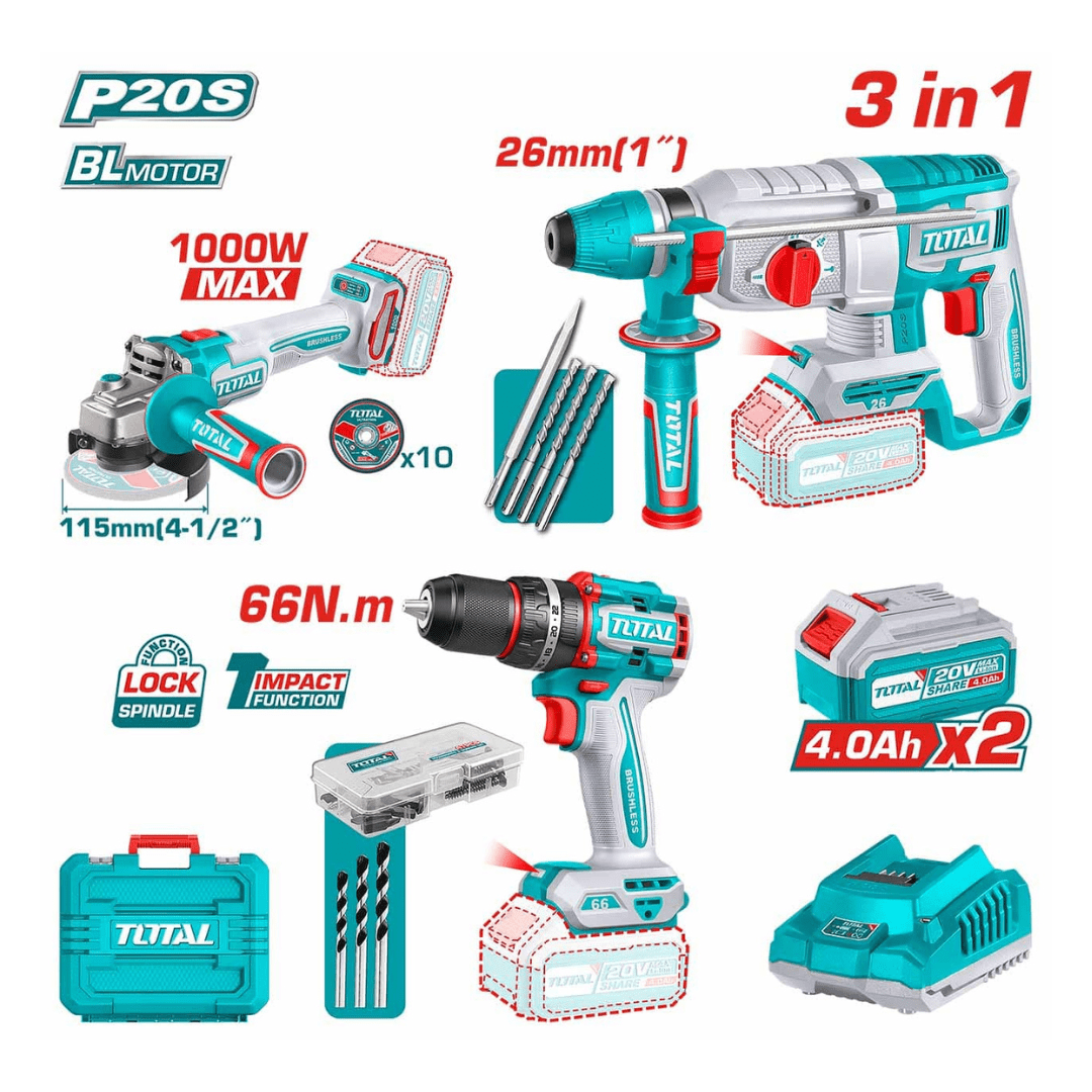 Pack 3 outils - Visseuse + Meuleuse + Perforateur -BOSCH Professional - avec une batteries 18v 8